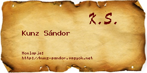 Kunz Sándor névjegykártya